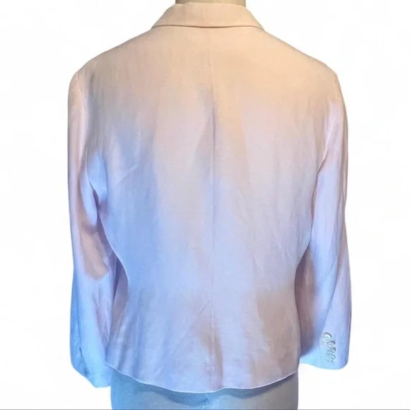 Lauren Ralph Lauren Silk Linen Blazer Blush Pink / Lightweight Jacket - Picture 2 of 6